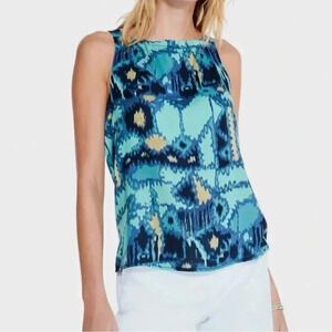 NIc & Zoe Women’s Summer Solstice 100% Viscose‎ Tank Abstract Aztec Blues Small